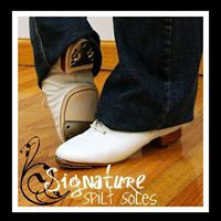 Split Sole Clogging Shoe (Adult Sizes)  Black or White BUCK TAPS installed